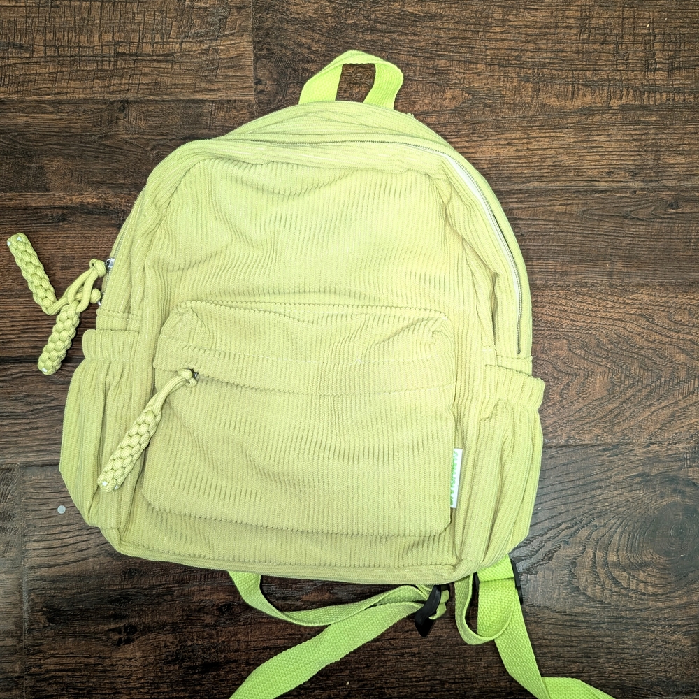Yellow Corduroy Backpack